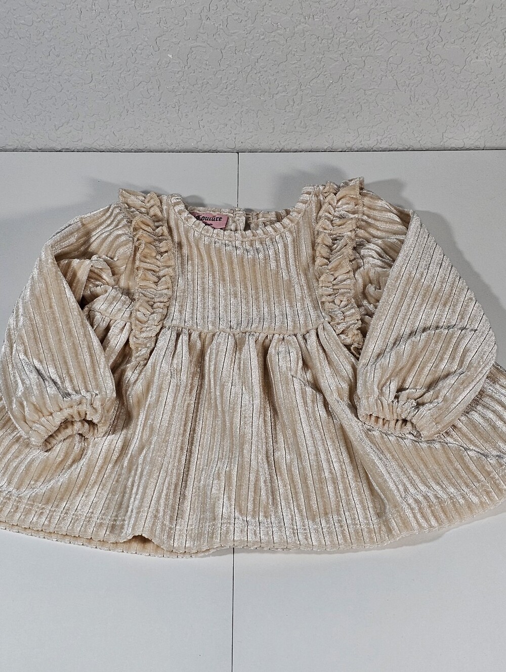 Juicy Couture beige velvet dress size 6/9 months